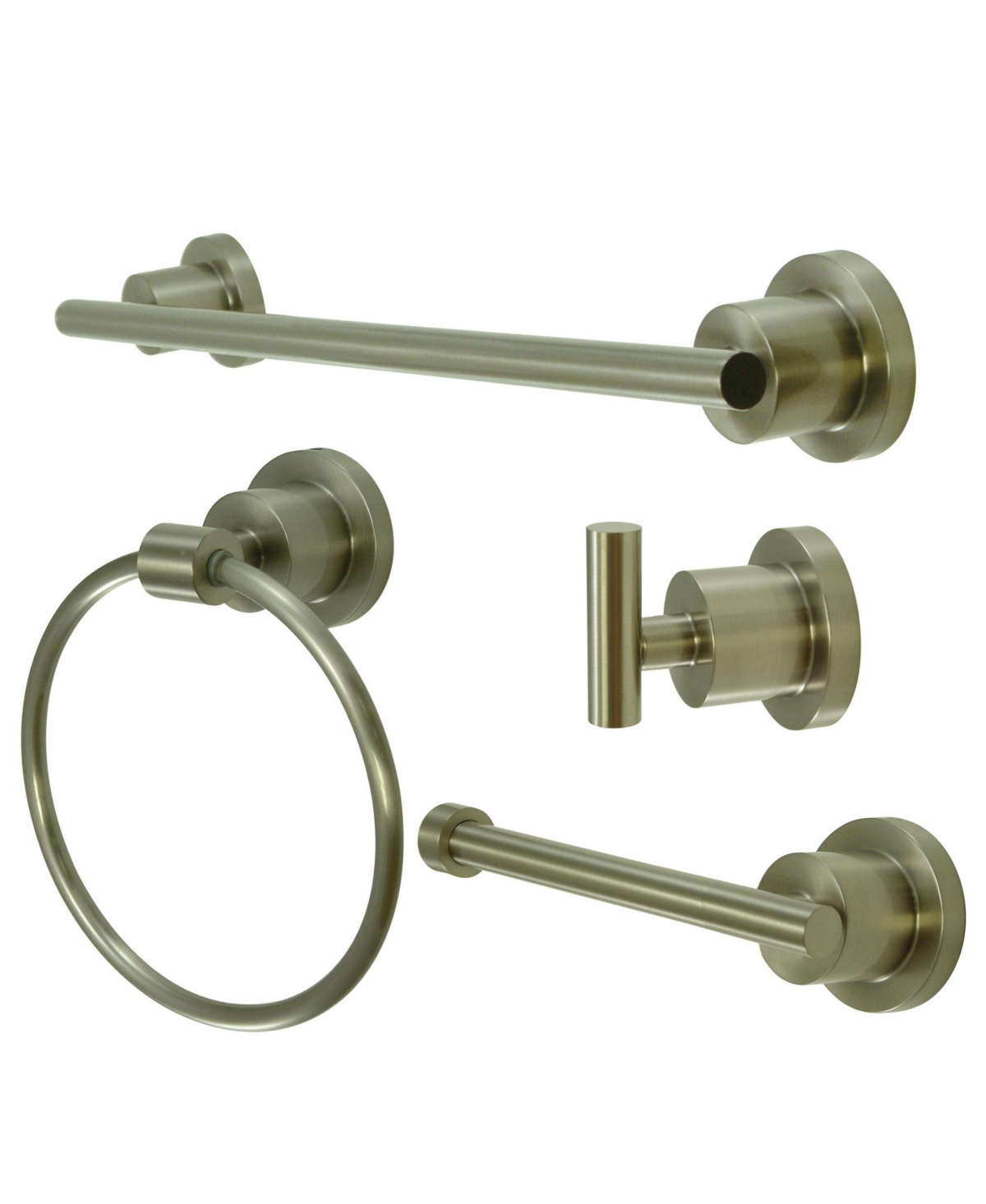 Kingston Brass Concord Modern 4-Pc. Bathroom Accessories Set in Brushed Nickel Bedding