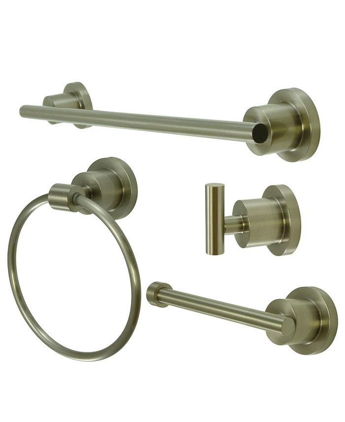 Kingston Brass - Concord Modern 4-Pc. Bathroom Accessories Set in Brushed Nickel