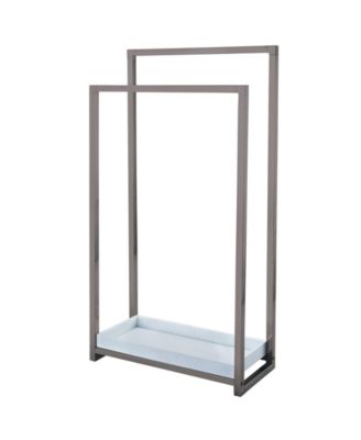 Kingston Brass - Pedestal 2-Tier Steel Construction Towel Rack with Wooden Case