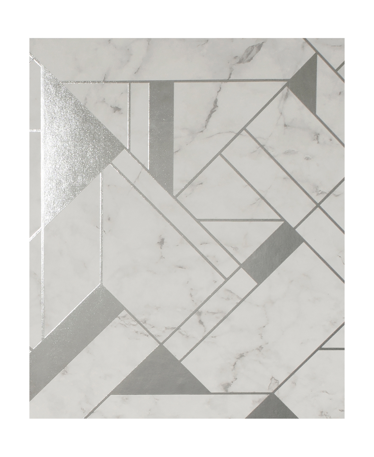 Advantage 20.5" X 369" Gulliver Marble Geometric Wallpaper In Silver