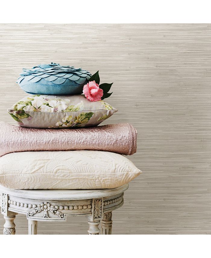 NuWallpaper 20.5" x 216" Cream Grassweave Peel Stick Wallpaper Macy's