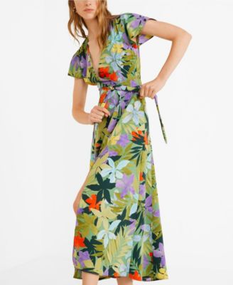 mango floral wrap dress