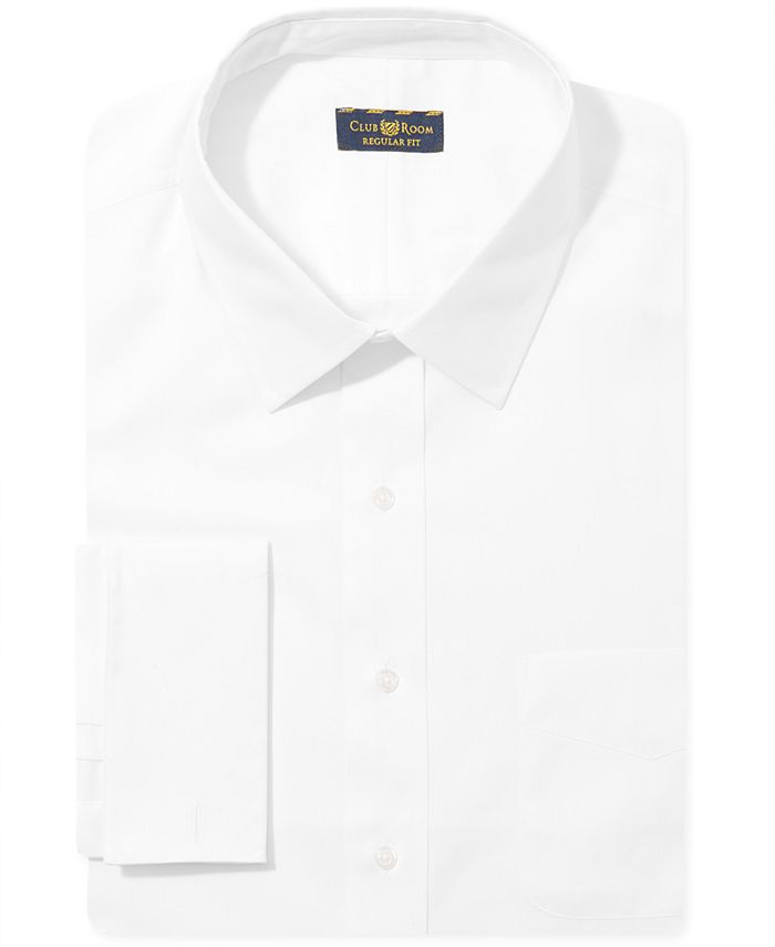 Club Room Estate Big and Tall Wrinkle Resistant White French Cuff Shirt ...