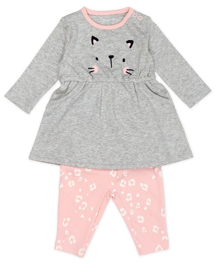 Mac & Moon Baby Girl 2-Piece Bodysuit Dress and Legging Outfit Set - Macy's