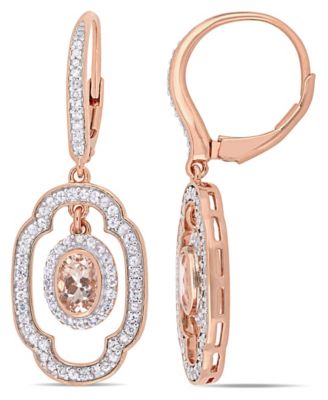 macy's rose gold diamond earrings