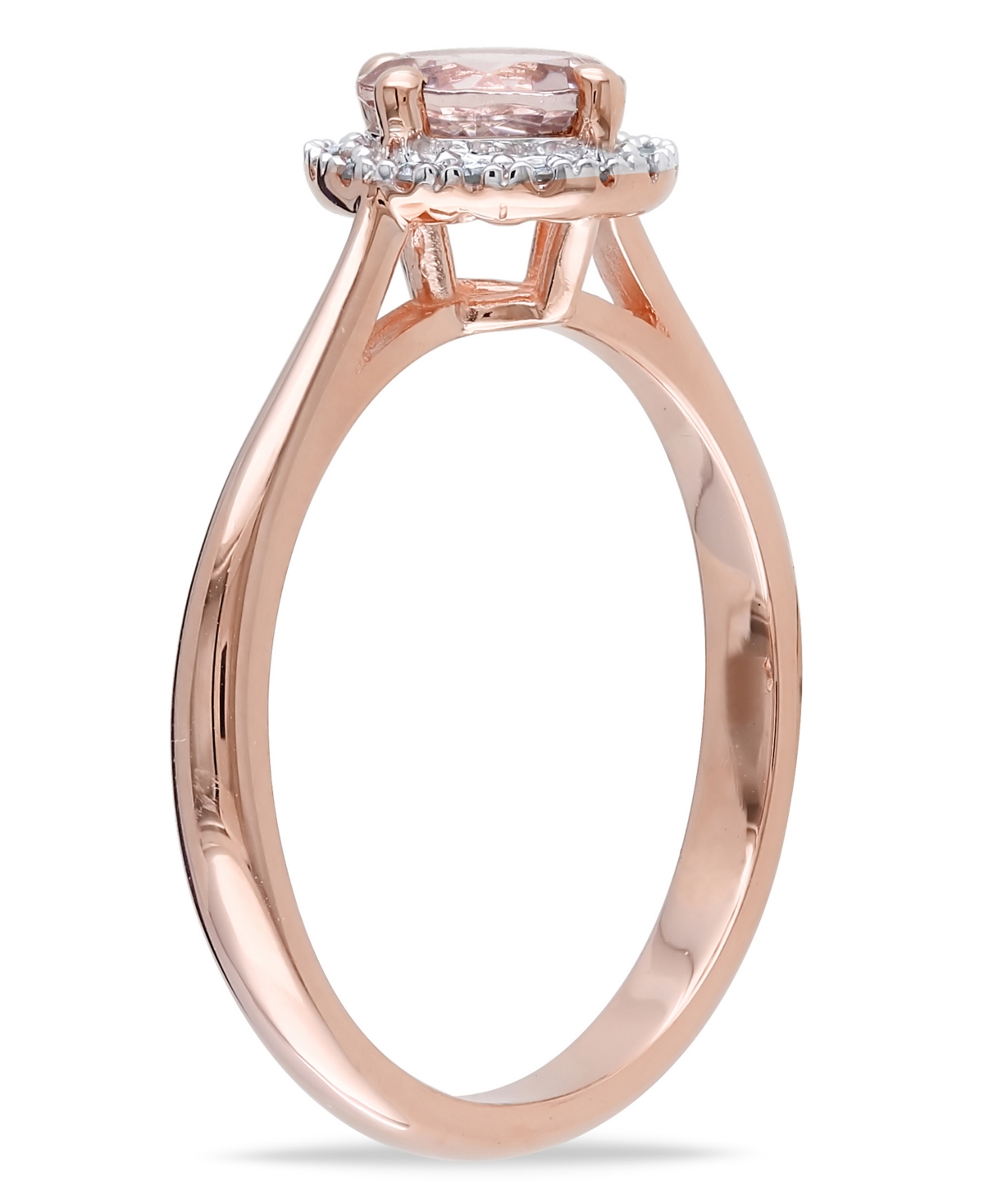 (2-5/8 ct. t.w.) and Diamond (1/4 ct. t.w.) Halo 3-Piece Necklace, Earrings and Ring Set in 18k Rose Gold Over Silver - Morganite