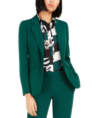 Bar Iii Womens One Button Blazer Green Size 16