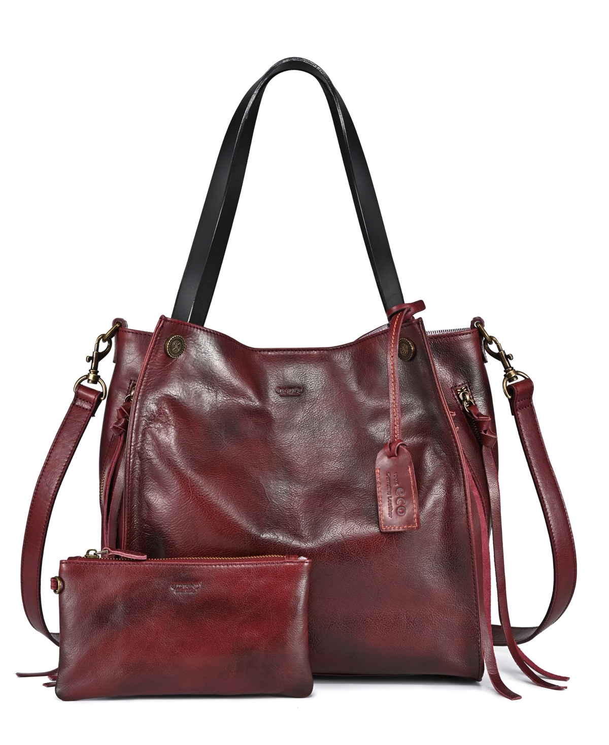 Women's Genuine Leather Daisy Tote Bag - Taupe
