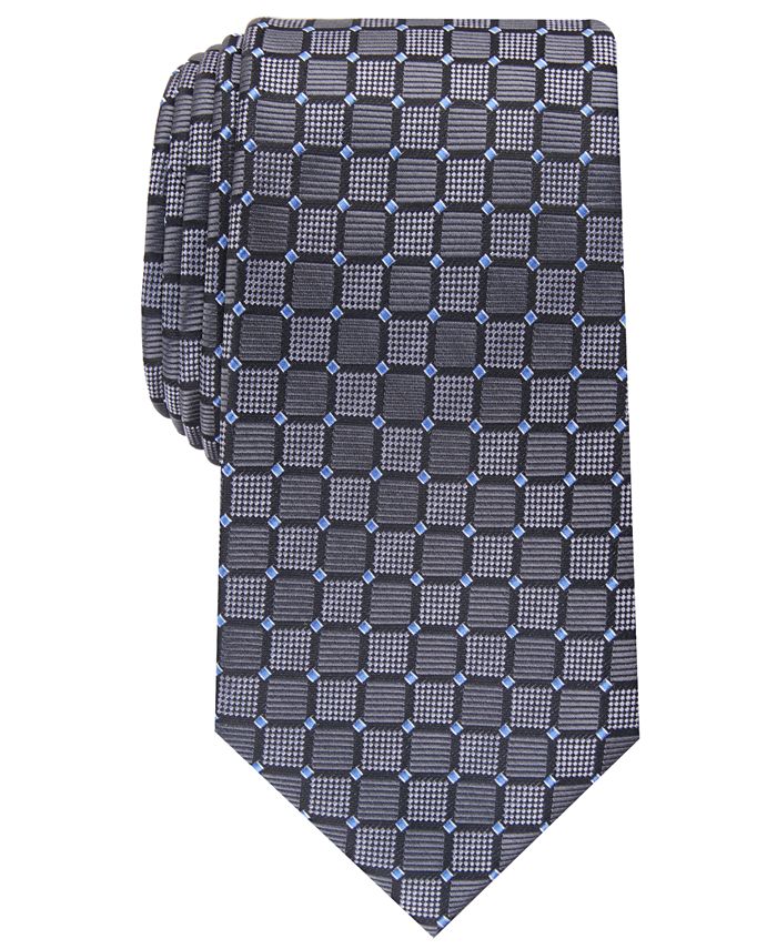 Perry Ellis Men's Burr Classic Geo Grid Tie Navy Size Regular main image 0
