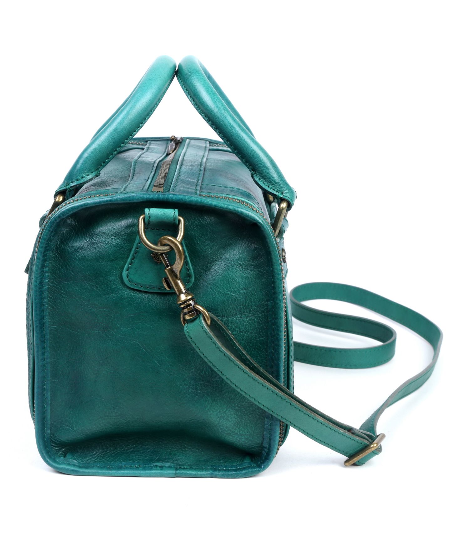 Женская сумка OLD TREND Mini Trunk Leather Top Handle Crossbody, цвет: Аквамариновый — фото 4