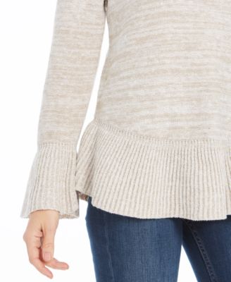 Pull Femme Style & Co. - Manches Ballon à Volants - Rouge Marbré - Taille XL - Neuf Avec étiquettes