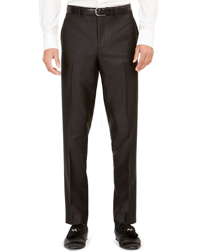 Tallia Orange Men s Slim Fit Black Solid Suit Pants Macy s