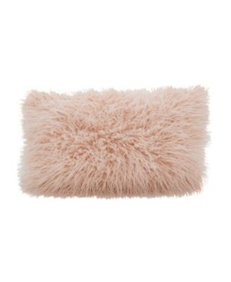 Mongolian Faux Fur Decorative Pillow, 12" x 20"
