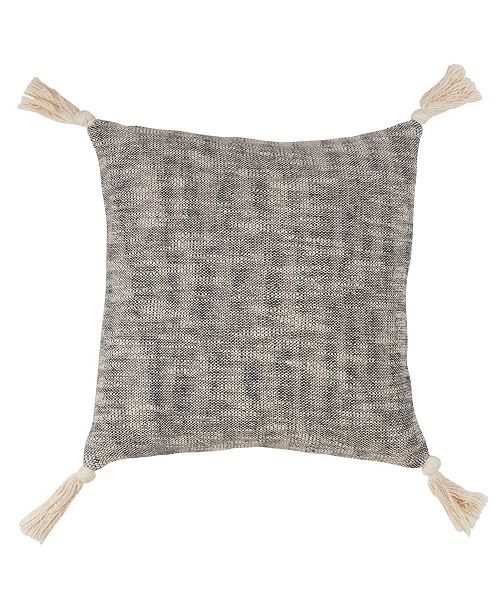 Saro Lifestyle Boho Cotton Throw Pillow With Tassels 24 X 24