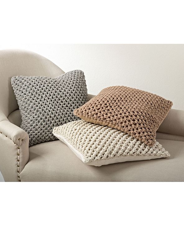 Saro Lifestyle Chunky Knit Throw Pillow, 20" x 20" & Reviews