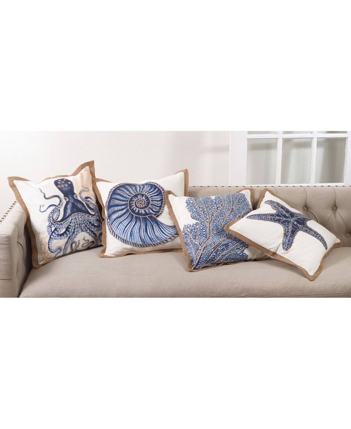 Saro Lifestyle Sea Fan Coral Decorative Pillow, 20