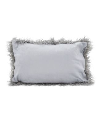 Mongolian Faux Fur Decorative Pillow, 12" x 20"