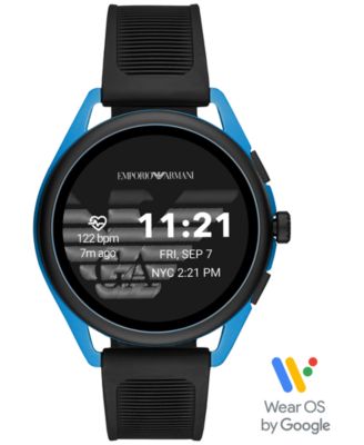 Men's Black Silicone Strap Touchscreen Smart Watch mm