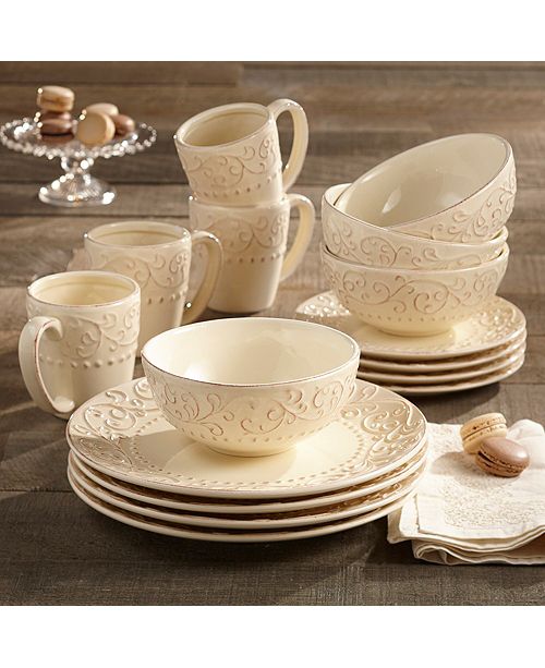 Jay Imports Bianca Cream 16 Pc Dinnerware Set & Reviews Dinnerware