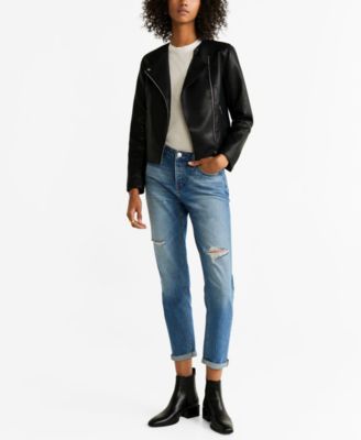 mango zipped biker jacket