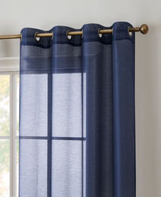 2 Piece Semi Sheer Voile Window Curtain Drapes Grommet Panels for Bedroom, Living Room & Kids Room