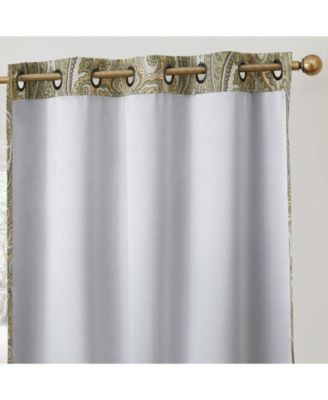 HLC.me Paris Paisley Decorative Print Damask Pattern Light Reducing Filtering Grommet Window Curtain Panels, Set of 2 (Blue, 50 W x 84 L