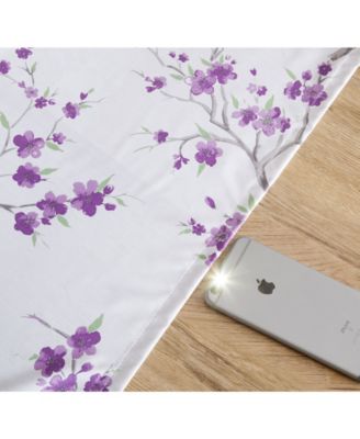 Jasmine Floral Patterned Room Darkening Curtain ROD POCKET POLE TOP Panels - Set of 2