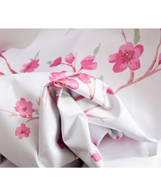 Jasmine Floral Patterned Room Darkening Curtain ROD POCKET POLE TOP Panels - Set of 2