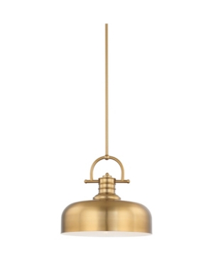 Shop Volume Lighting 1-light Integrated Led Downrod Bowl Pendant In Brass