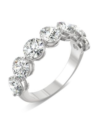 Charles & Colvard - Moissanite Seven Stone Band 3-1/2 ct. t.w. Diamond Equivalent in 14k White Gold