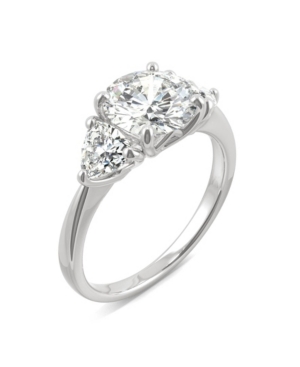 image of Moissanite Three Stone Ring 2-3/4 ct. t.w. Diamond Equivalent in 14k White Gold
