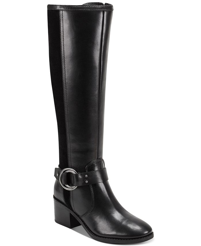 Marc Fisher Risa Block-Heel Leather Boots & Reviews - Boots - Shoes ...