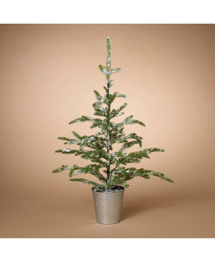Gerson & Gerson 33Inch High Flocked Evergreen Tree in Bucket Macy's