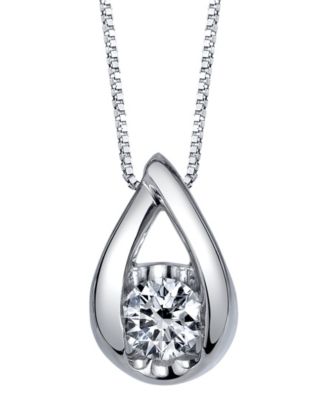 Sirena - Diamond (1/10 ct. t.w.) Teardrop Pendant in 14k White, Yellow or Rose Gold