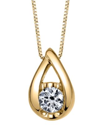 Sirena Diamond 110 ct tw Teardrop Pendant in 14k White Yellow or Rose Gold - Yellow Gold 825$
