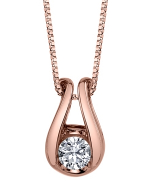 image of Sirena Diamond (1/10 ct. t.w.) Horseshoe Pendant in 14k Rose Gold