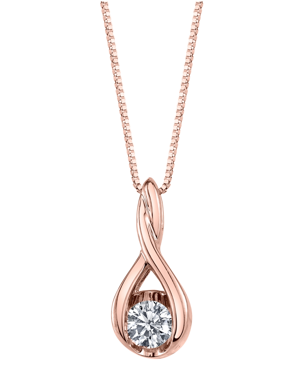 Sirena Diamond (1/10 ct. t.w.) Twist Pendant in 14k White or Yellow or- Rose Gold