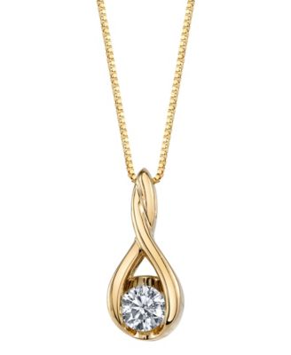 Diamond (1/10 ct. t.w.) Twist Pendant in 14k White or Yellow or Rose Gold