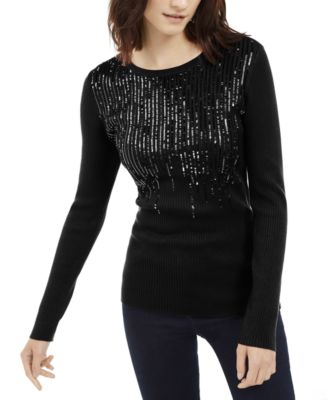 INC International Concepts INC Sequined Ribbed Sweater, Created for ...