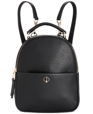 Kate Spade Polly Mini Leather Convertible Backpack In Black/Gold | ModeSens