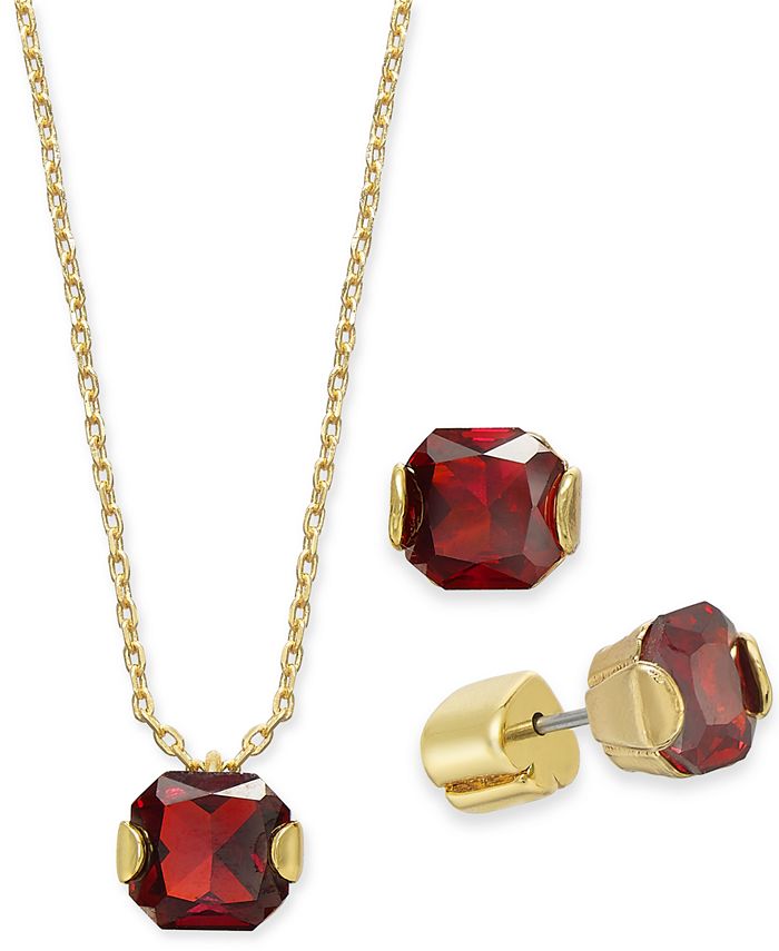 kate spade new york Gold Tone Princess Cut Cubic Zirconia Pendant