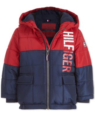 tommy hilfiger blue and red jacket