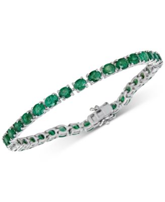Macy's Emerald Tennis Bracelet (17 ct. t.w.) in Sterling Silver(Also ...