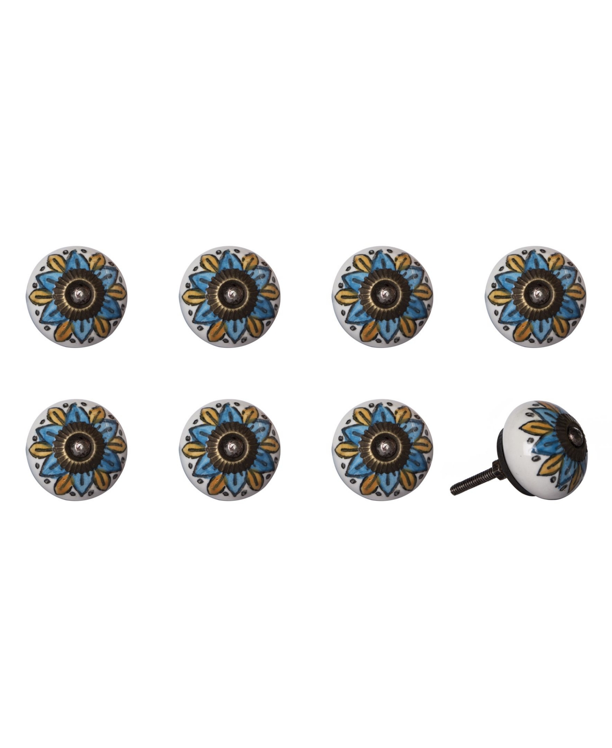 10157357 Knob-It Handpainted Ceramic Knob Set of 8 sku 10157357