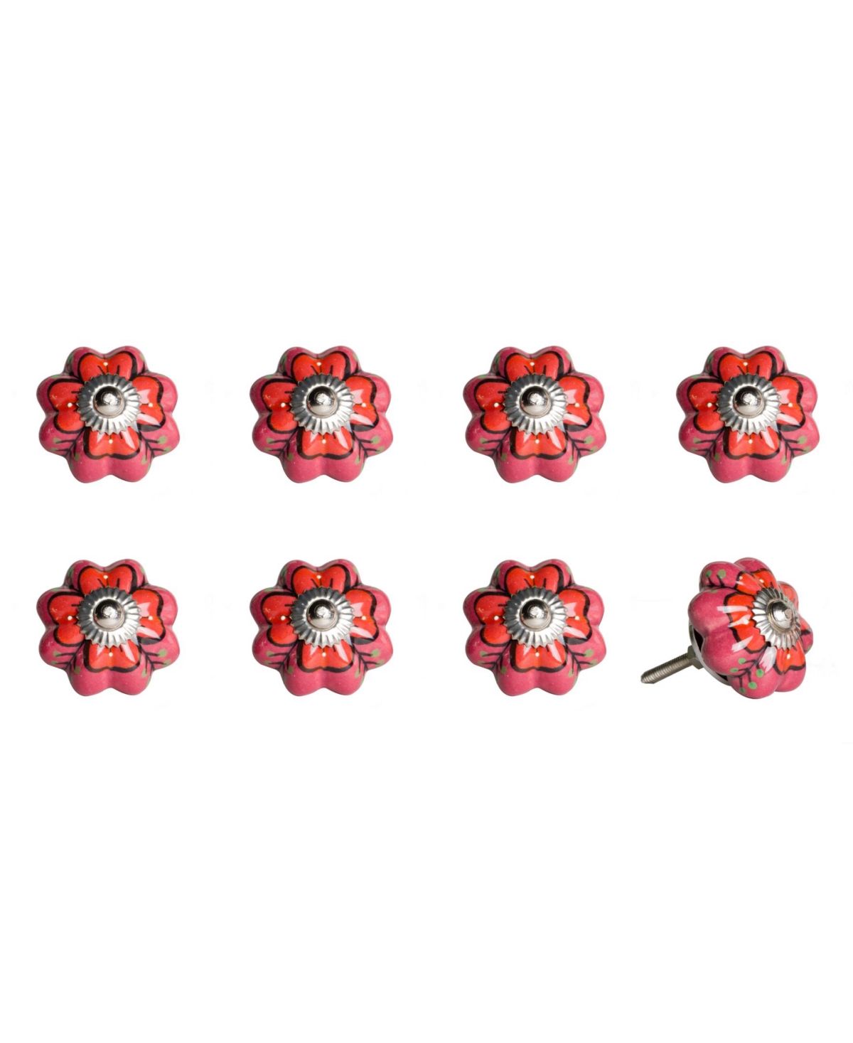 10157376 Knob-It Handpainted Ceramic Knob Set of 8 sku 10157376