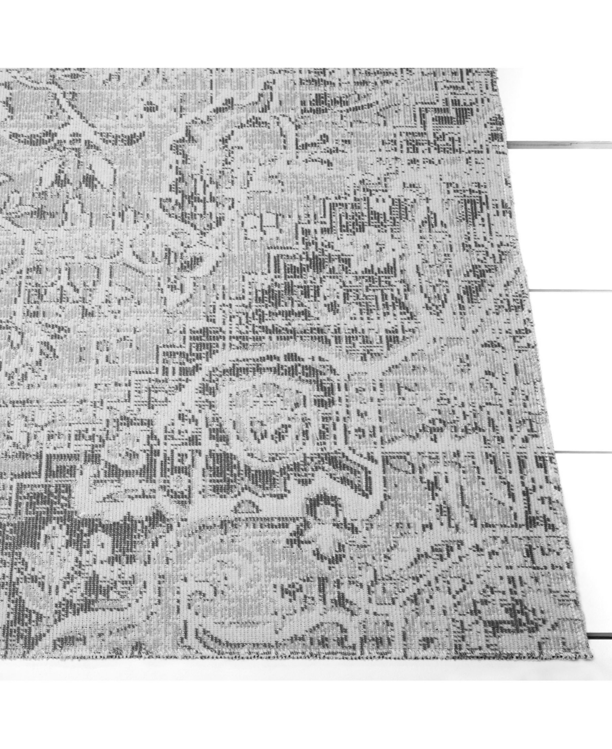 Nicole Miller Patio Sofia FleurOutdoor Area Rug Collection - Gray