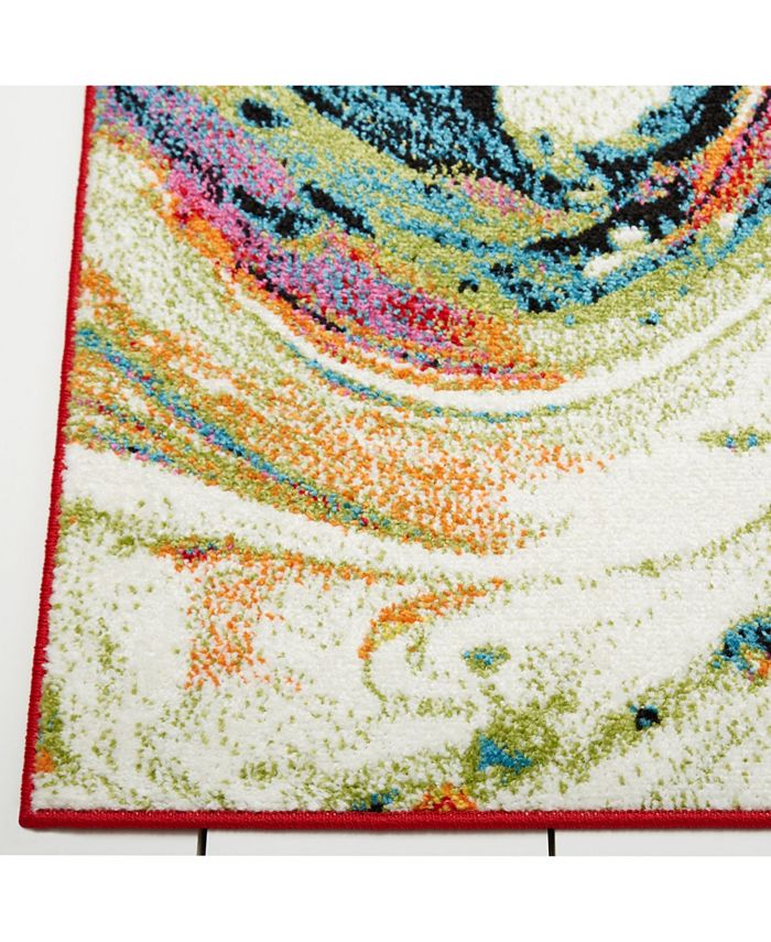 Global Rug Designs Burst BUR03 White 5'2" Round Area Rug & Reviews