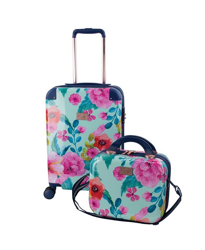 Chariot Floral 2 Piece 20" CarryOn and Beauty Case Set Macy's