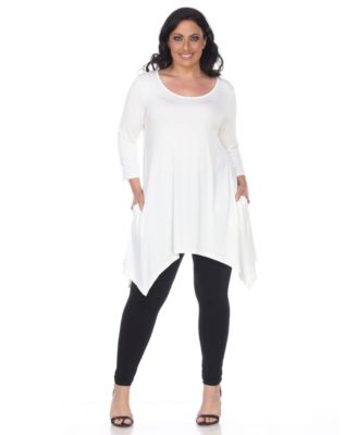 plus size white tunic