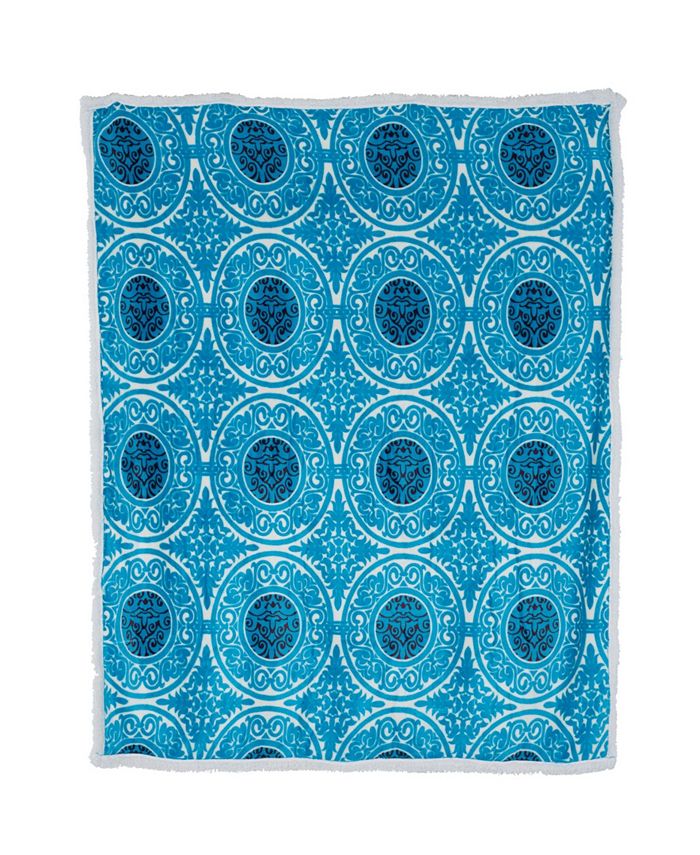 Baldwin Home Printed Coral Soft Fleece Sherpa Throw Blanket - Macy's